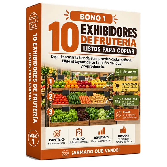 Bono 1: 10 Exhibidores de Frutería Listos para Copiar